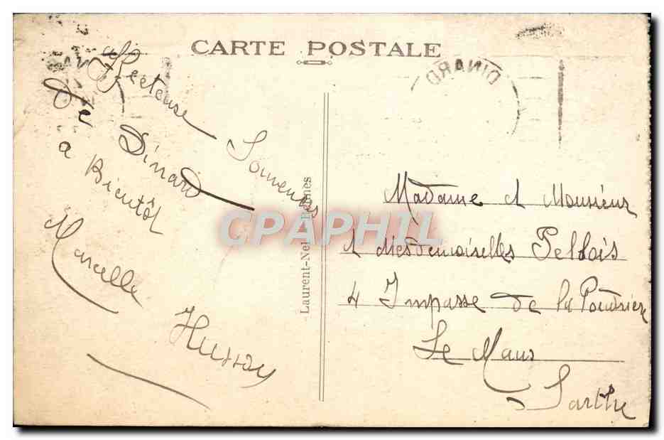 CPA Dinard Debarcadere A Basse Mer En face Saint Malo Bateau — Rückseite