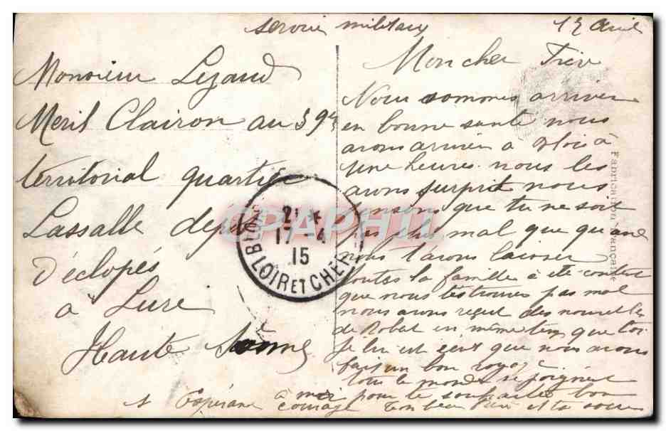 CPA Alsace La France Veut Ta Delivrance militaria — Verso