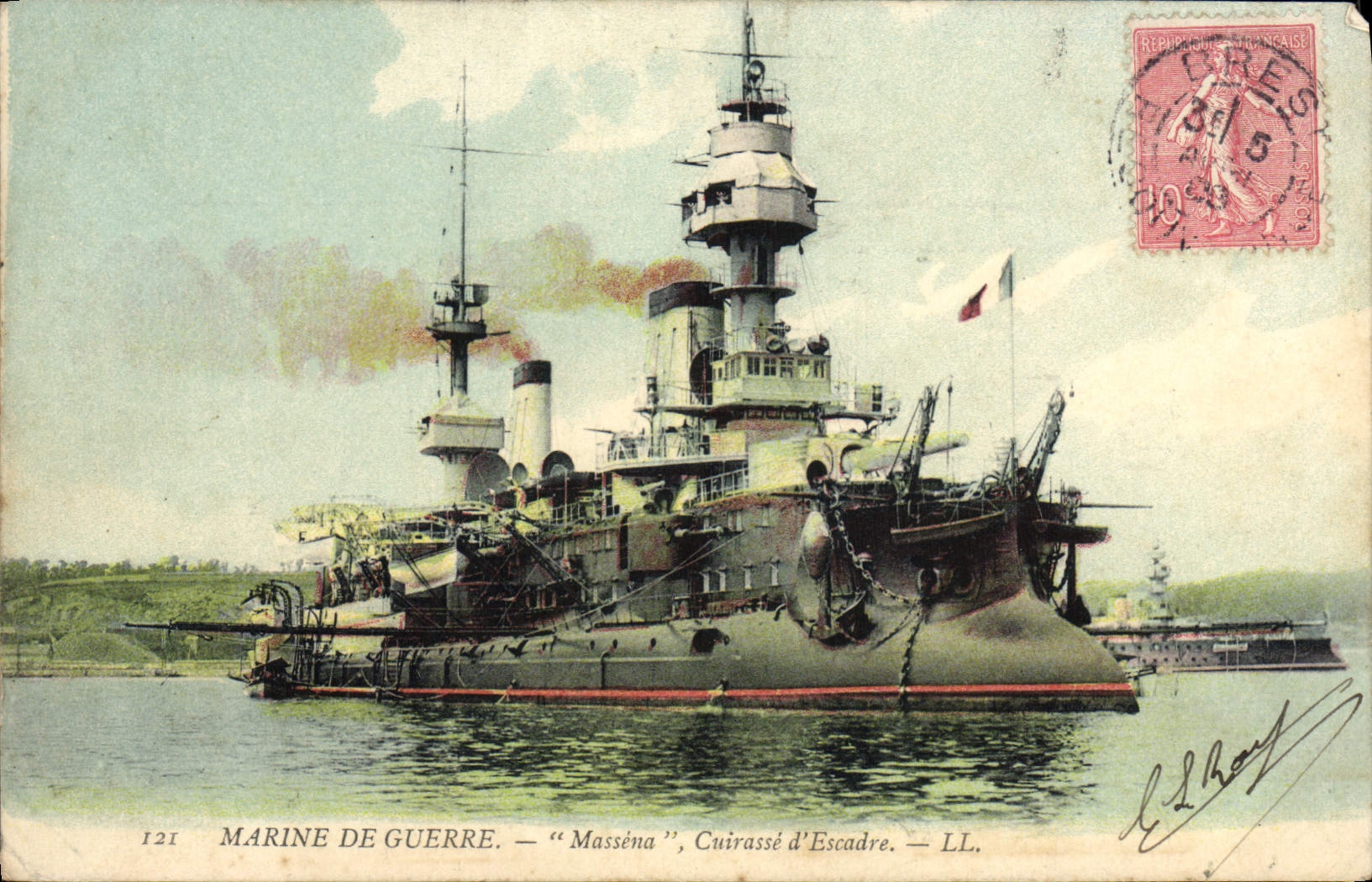 Brest — Croiseur cuirassé 'Masséna' — Éditeur L. Short, n°121
