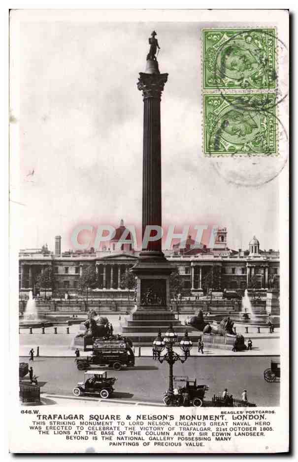 CPA Trafalgar Square Nelsons Monument London