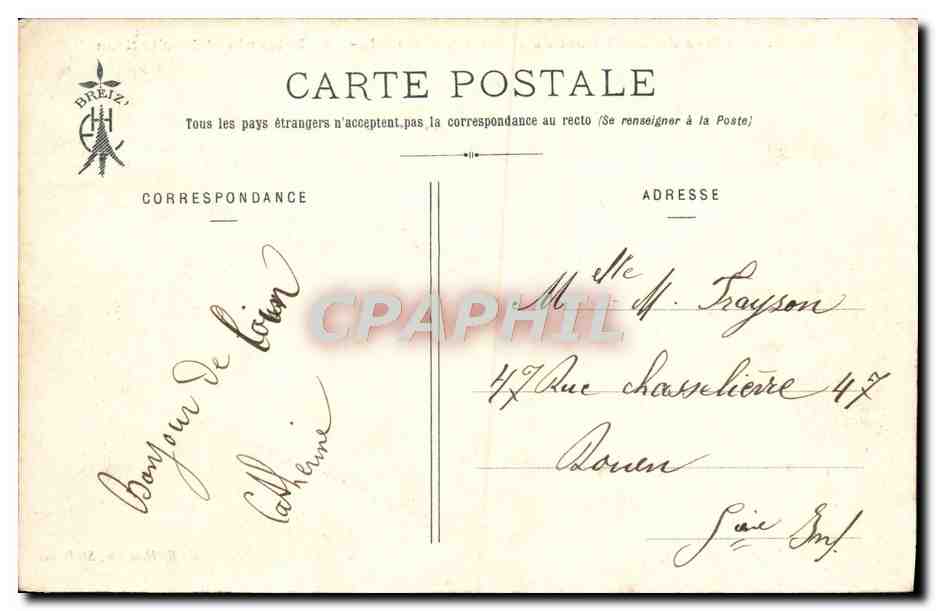 CPA Entree Du Petit Port De Primel Tregastel Les Brisants Et Roch Karm — Rückseite
