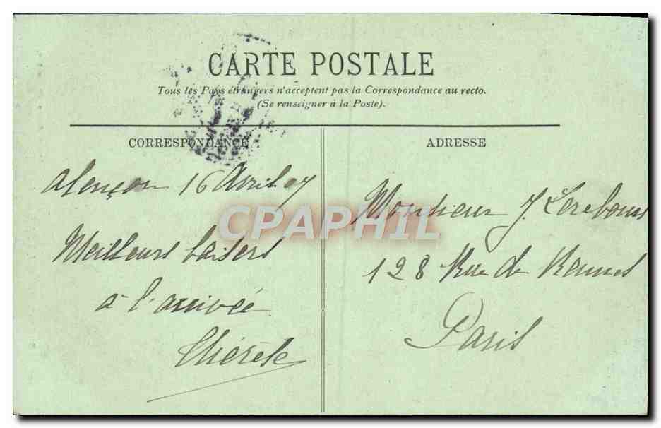 CPA Bagnoles De L'Orne Le Lac Et Le Grand Hotel Vue prise du roc au chien  — Verso