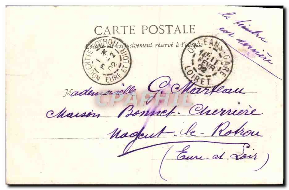 CPA Orleans Le Faubourg St Marceau — Verso