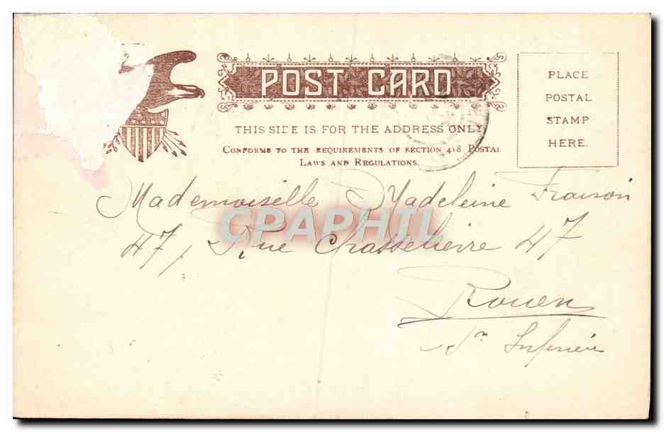 CPA Palace Of Manufactures St Louis 1904 — Back