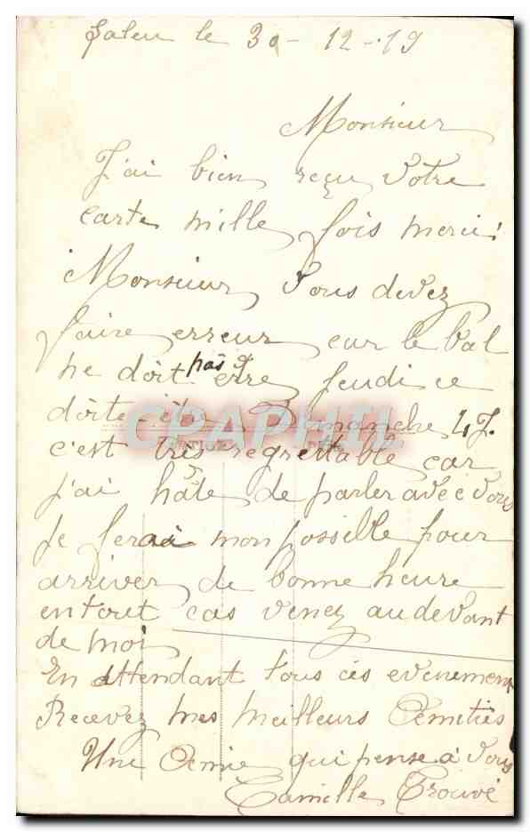 CPA Fantaisie Fleurs — Rückseite