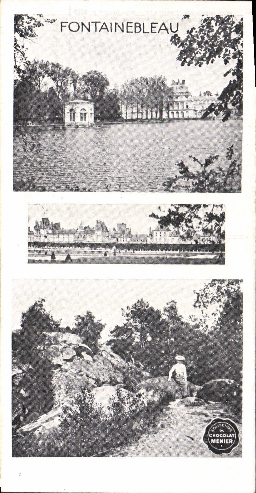 Fontainebleau — Castillo y jardines — Colección del Chocolate Menier - Anverso