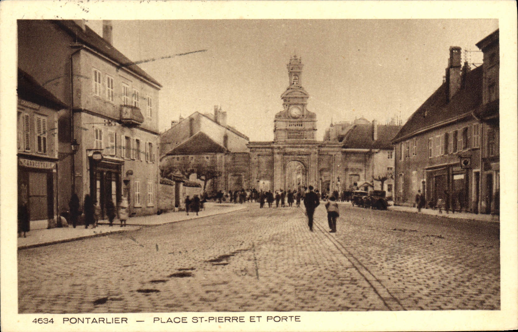 CPA Pontarlier Place St Pierre Et Porte