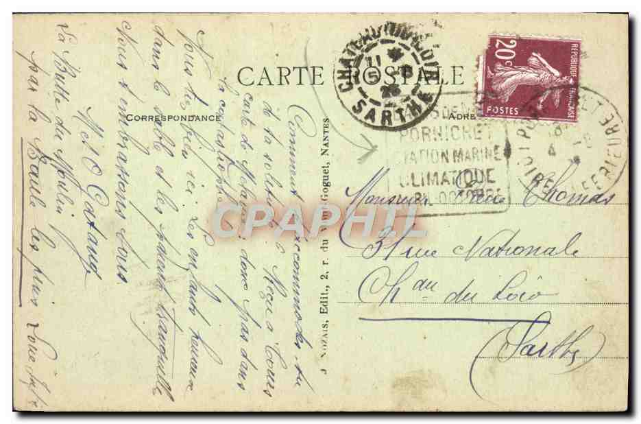 CPA La Baule Les Pins L'Entree Du Parc Des Dryades — Rückseite