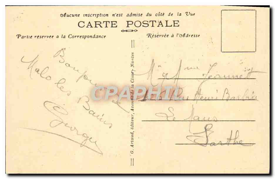 Malo-les-Bains — Le Casino — G. Ariaud, éditeur — Rückseite