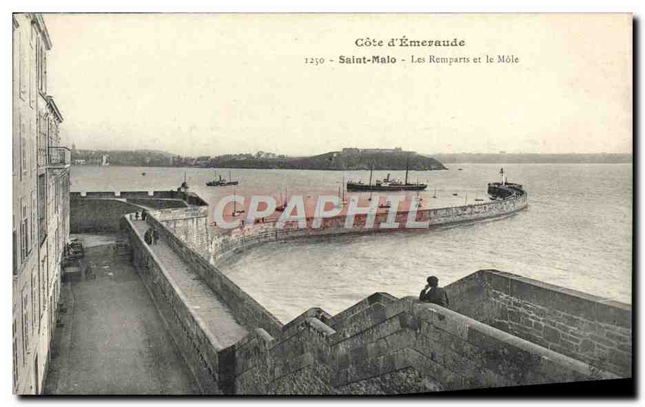 Saint-Malo - Los Muros y el Molo — Costa de Esmeralda — H. Le Maillot, editor