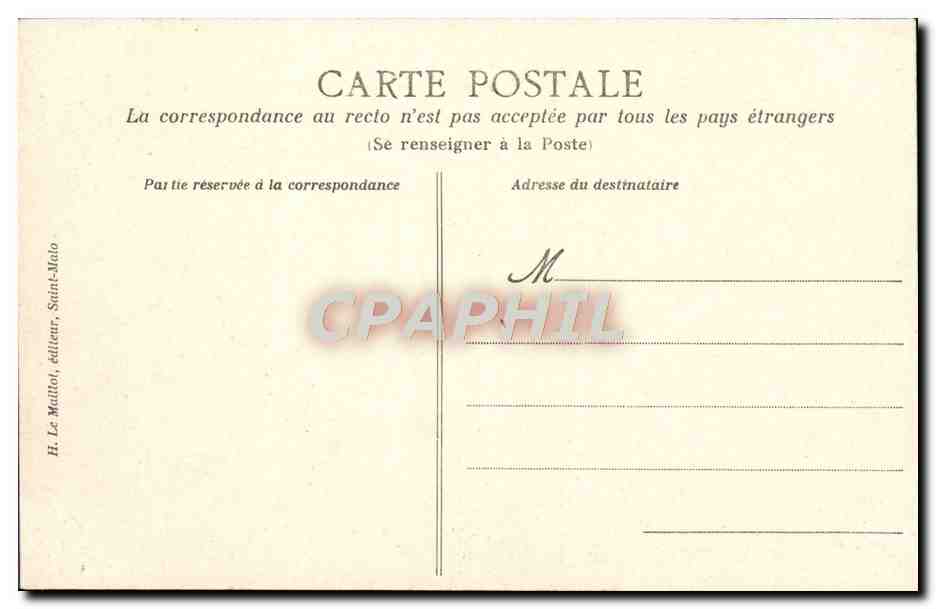 Saint-Malo - Los Muros y el Molo — Costa de Esmeralda — H. Le Maillot, editor — Reverso