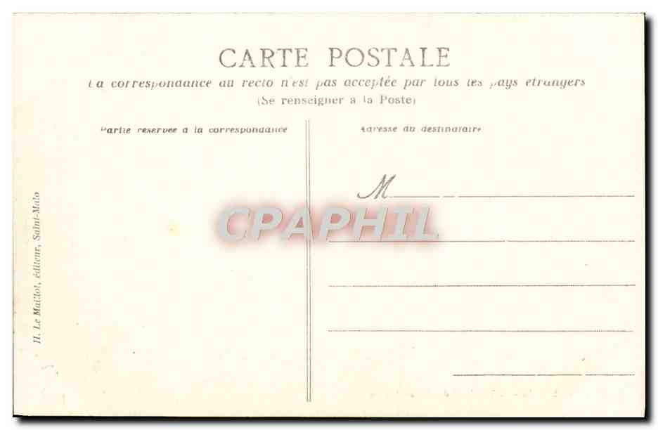 Saint-Malo - Le Tombeau de Chateaubriand — Côte d'Émeraude, éditeur HUM, n° 184 — Reverso