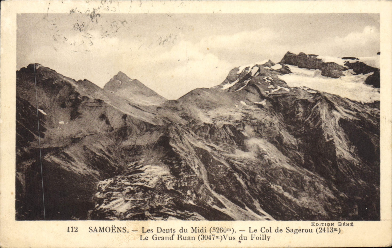 CPA Samoens Les Dents Du Midi le col de Sagerou Le grand Ruen Vus du Foilly