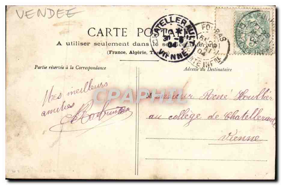 Les Sables d'Olonne — Les Amoureux - Réconciliation — G. L. de Nantes, n° 88 — Rückseite