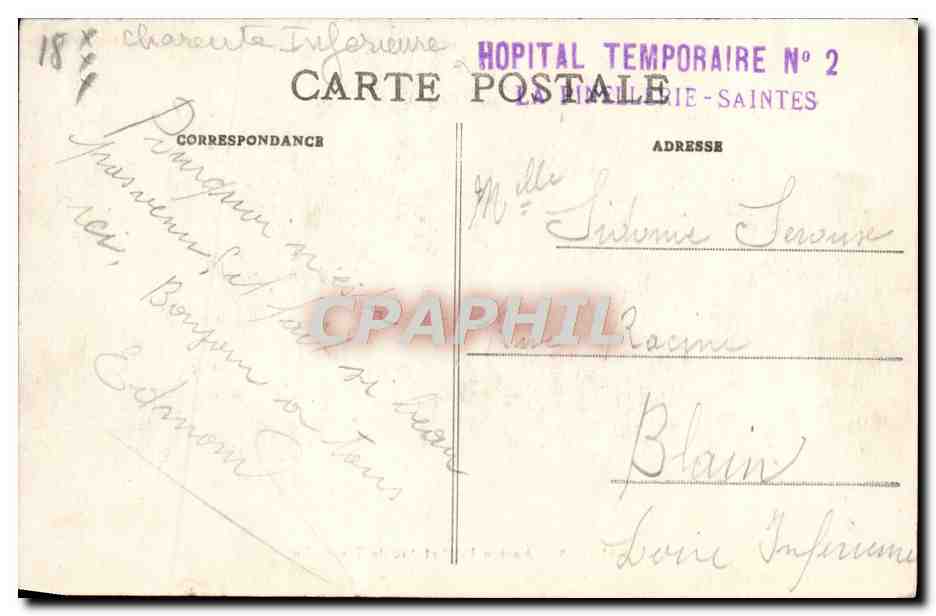 CPA Saintes Ancien Pont Et Arc De Triomphe — Rückseite