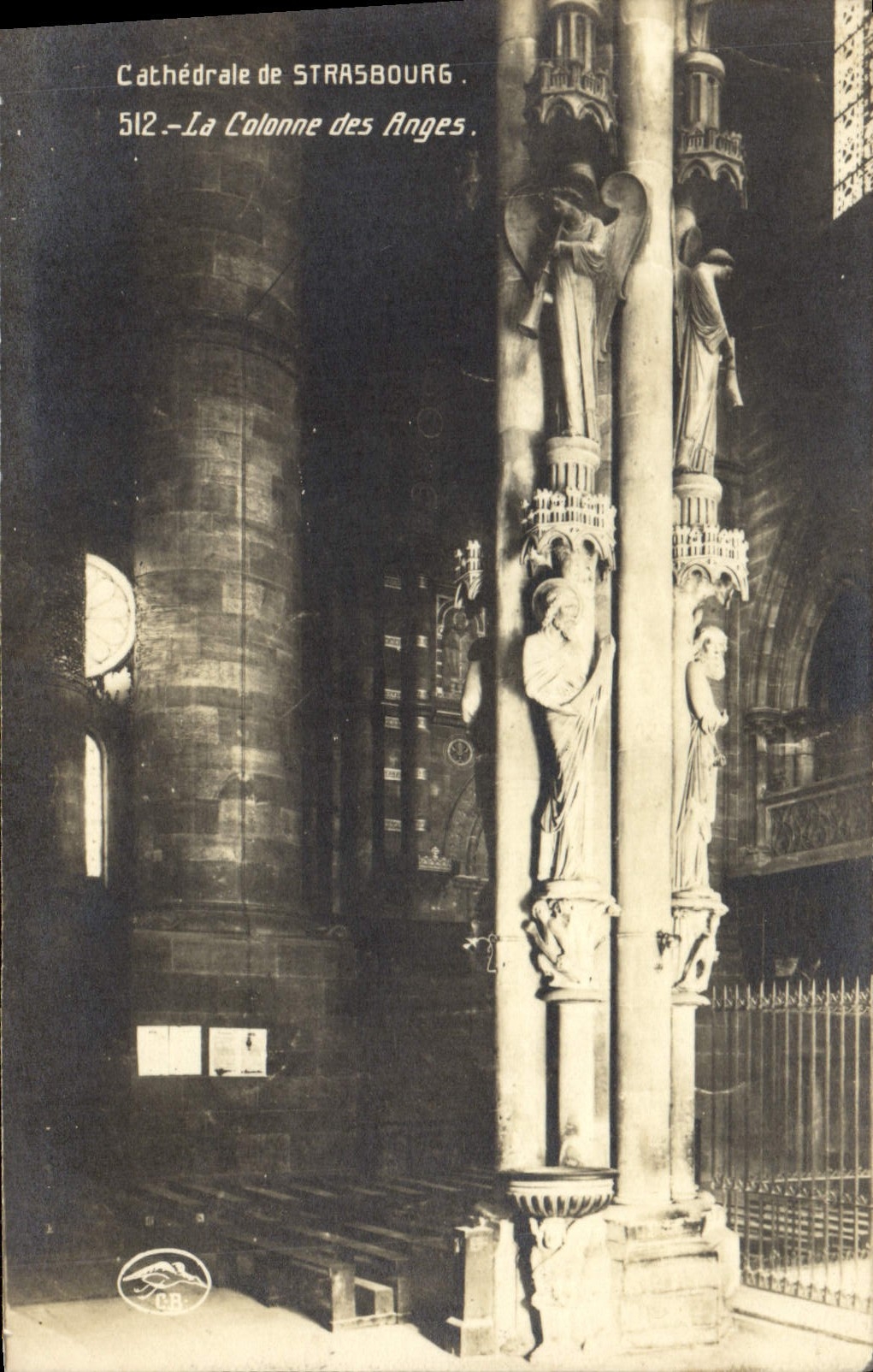CPA Cathedrale De Strasbourg La Colonne Des Anges