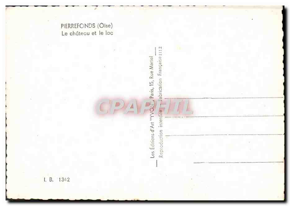 Pierrefonds (Oise) — Le château et le lac — Éditions d'Art 'Yvon', Paris — Reverso