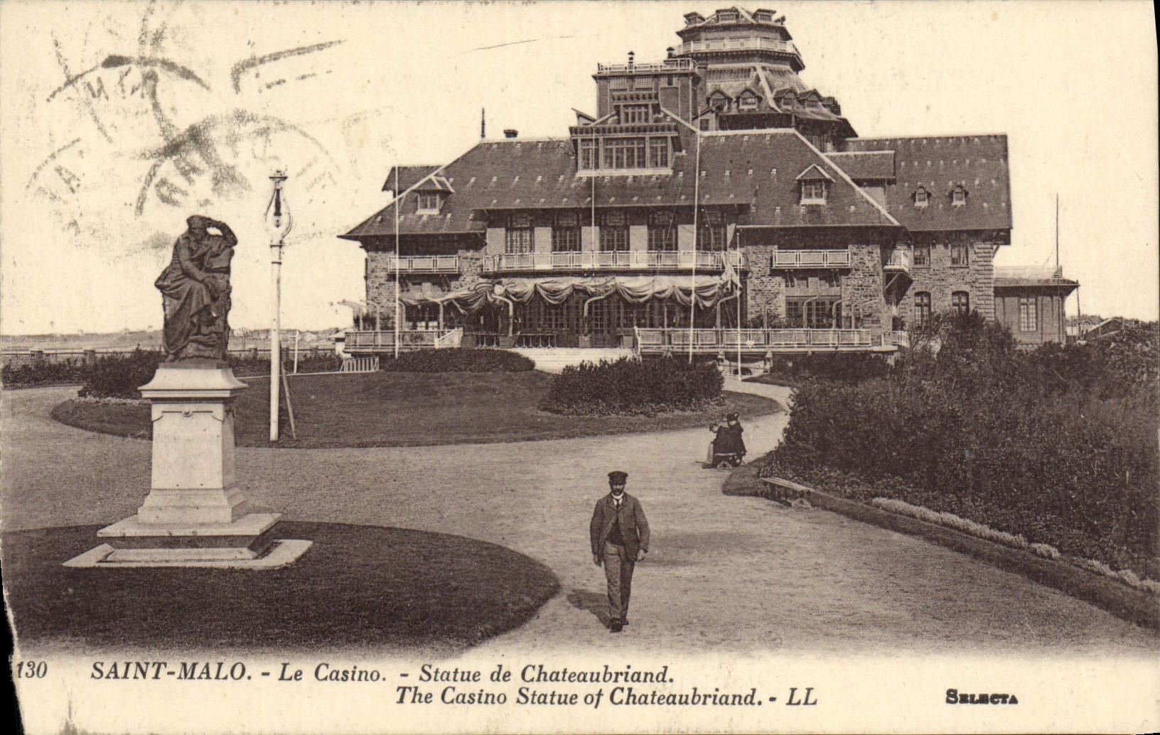 Saint-Malo - Le Casino - Statue de Chateaubriand - Selecta LL n°130