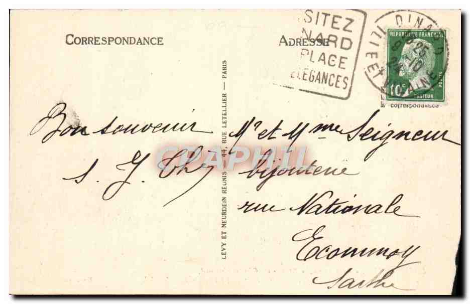 Saint-Malo - Le Casino - Statue de Chateaubriand - Selecta LL n°130 — Verso