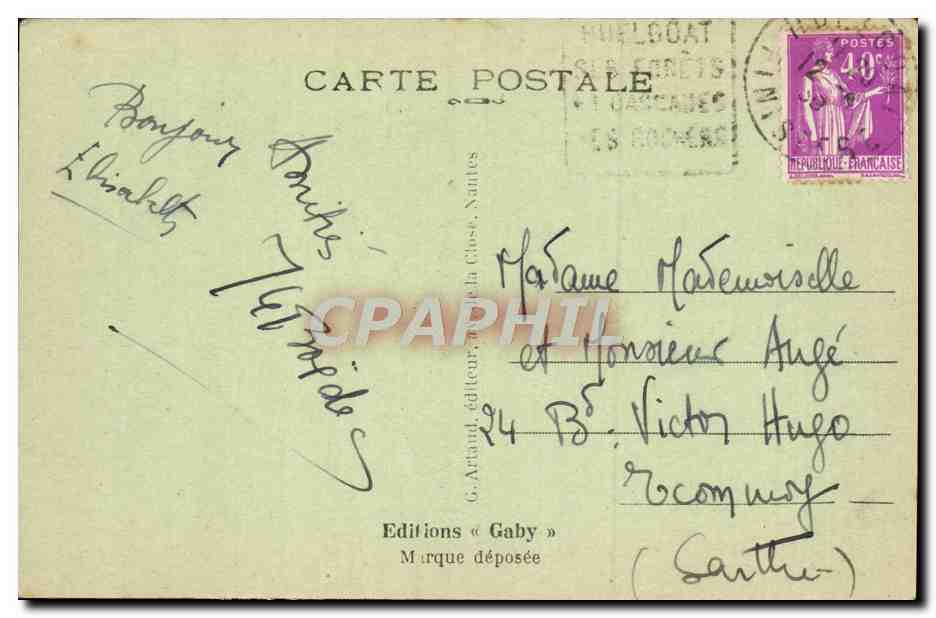 Le Huelgoat / Finistère — La Mare aux Sangliers — Éditions Gaby, n°108 — Rückseite
