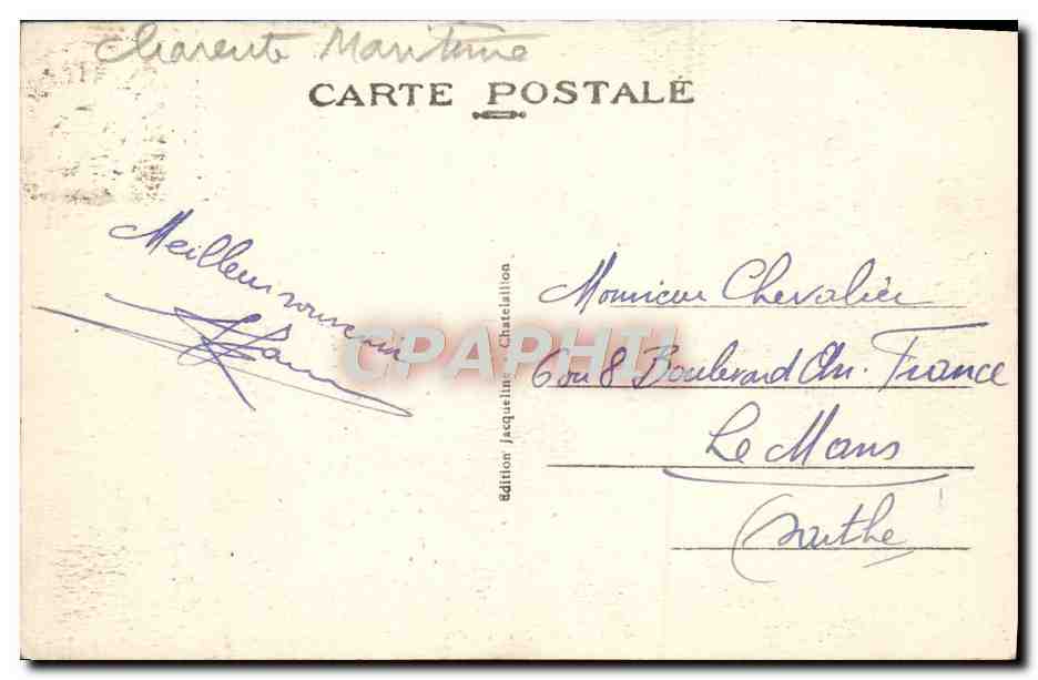 CPA Chatelaillon Plage Cachet Daguin Plage de Securite — Rückseite
