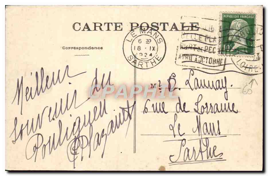 CPA Le Pouliguen La Jetee Bateau — Back