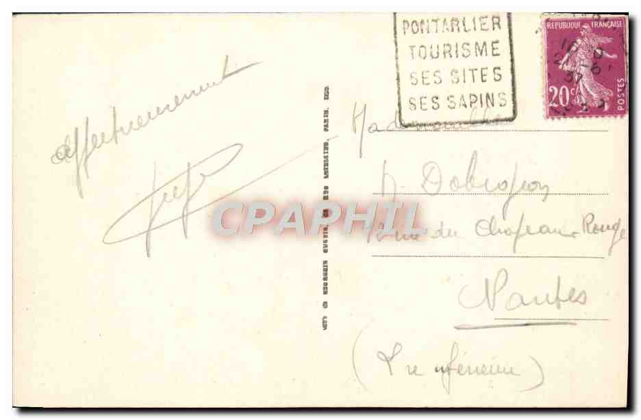 CPA Pontarlier Vue Generale Prise De La Chapelle Cachet Daguin  — Rückseite