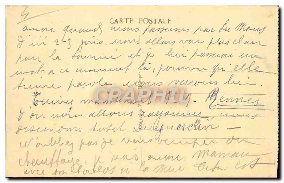 CPA Pointe Du Raz Notre Dame Des Naufrages Et Le Semaphore — Rückseite