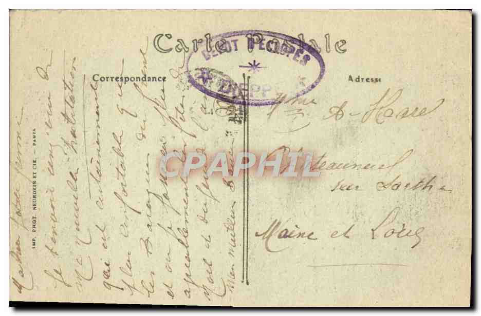 CPA Puys Vue Sur Le Grand Hotel — Rückseite