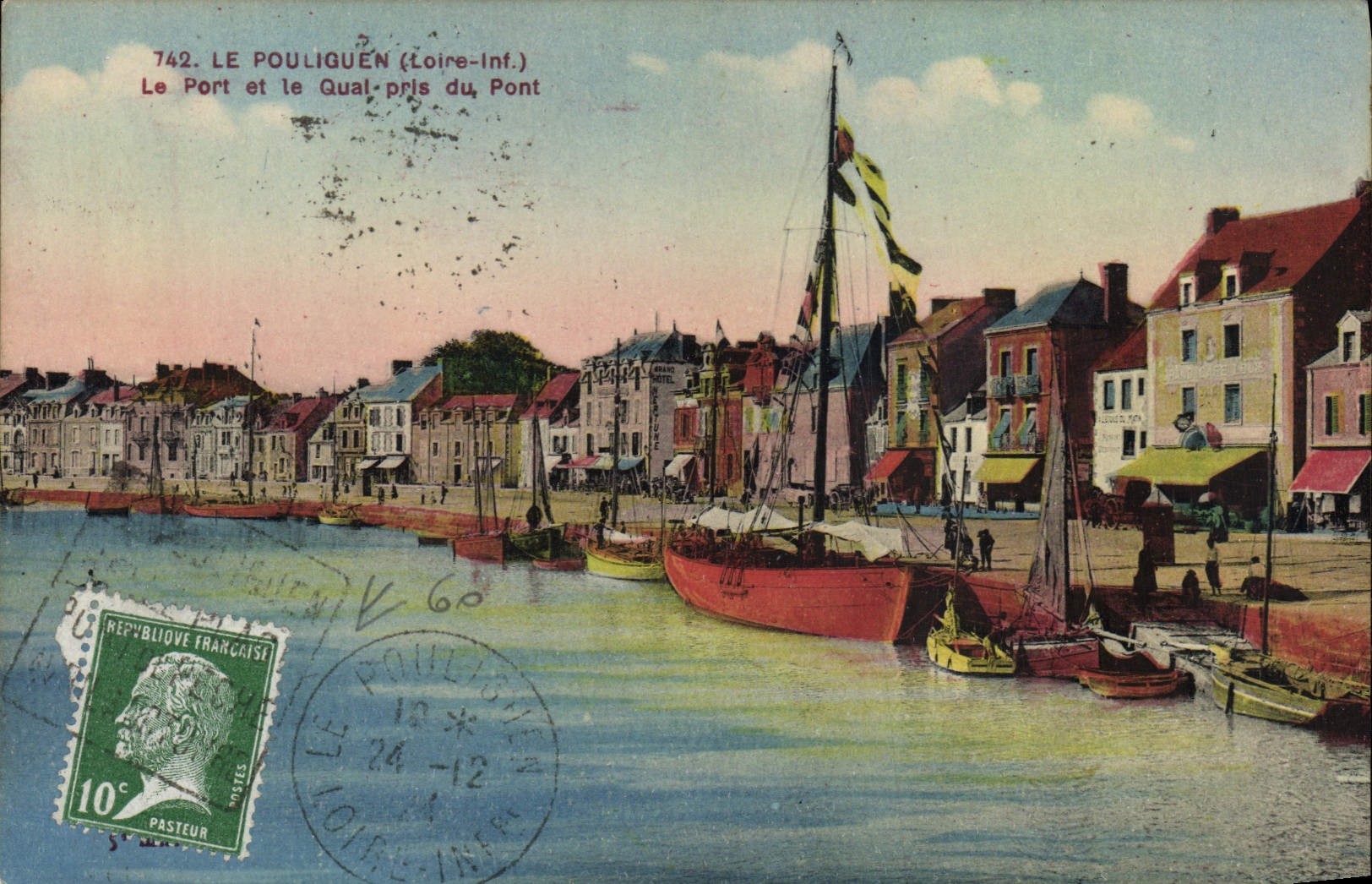 CPA Le Pouliguen Le Port Et Le Quai Pris Du Pont Cachet Daguin