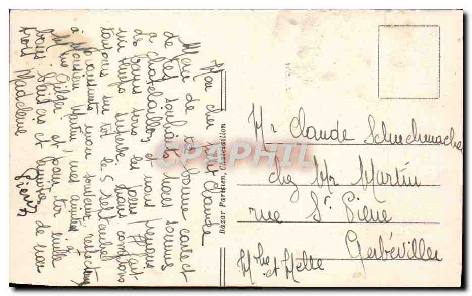 CPA Chatealaillon Plage Tennis Cachet Daguin — Rückseite