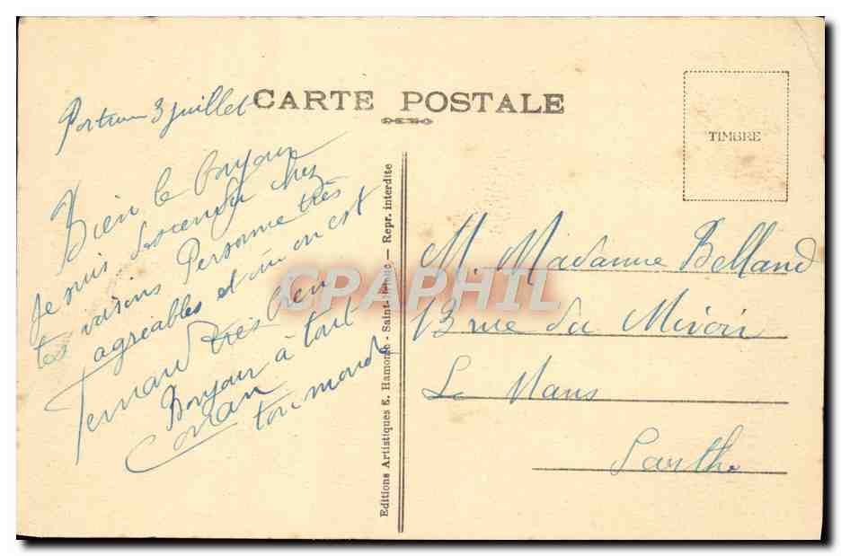 La Plage de SAINT-QUAY à l'heure du Bain — 8076 — Éditions Artistiques G. Hamon & Cie — Verso