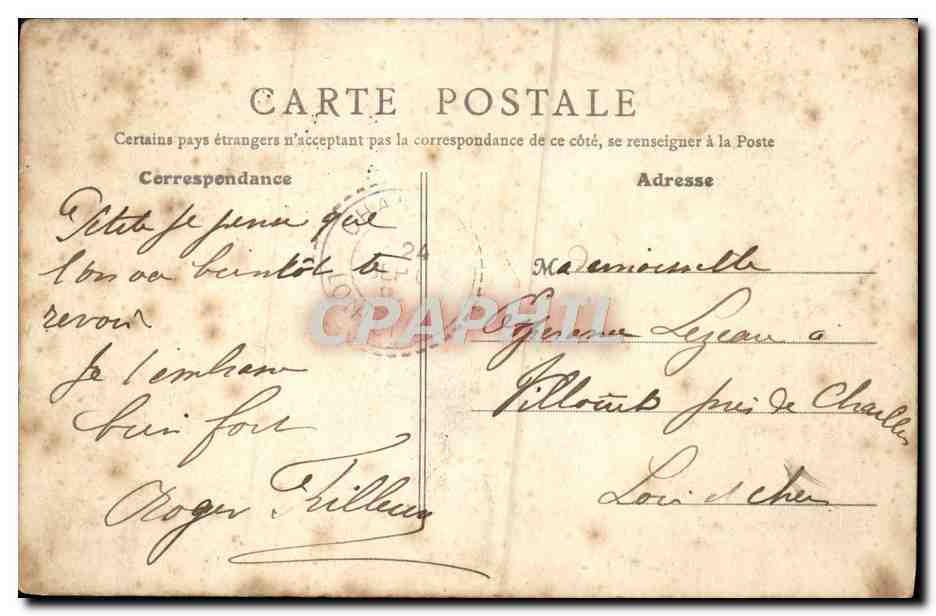 CPA Blois Rue Denis Papin Prise De I'Escalier monumental — Verso