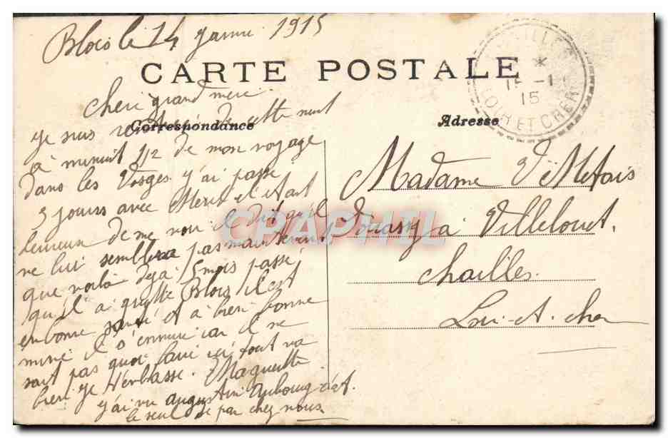 CPA Blois Le Chateau Facade Francois 1er — Verso