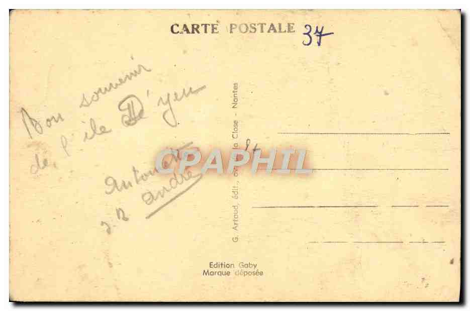 CPA Fromentine Paquebot Insula Oya faisant le service de Fromentine a l'Ile d'Yeu Bateau — Rückseite