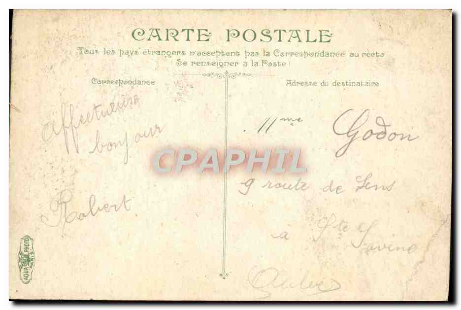 Château de Sceaux — vue du parc et du bâtiment principal — éditeur non identifié — Rückseite