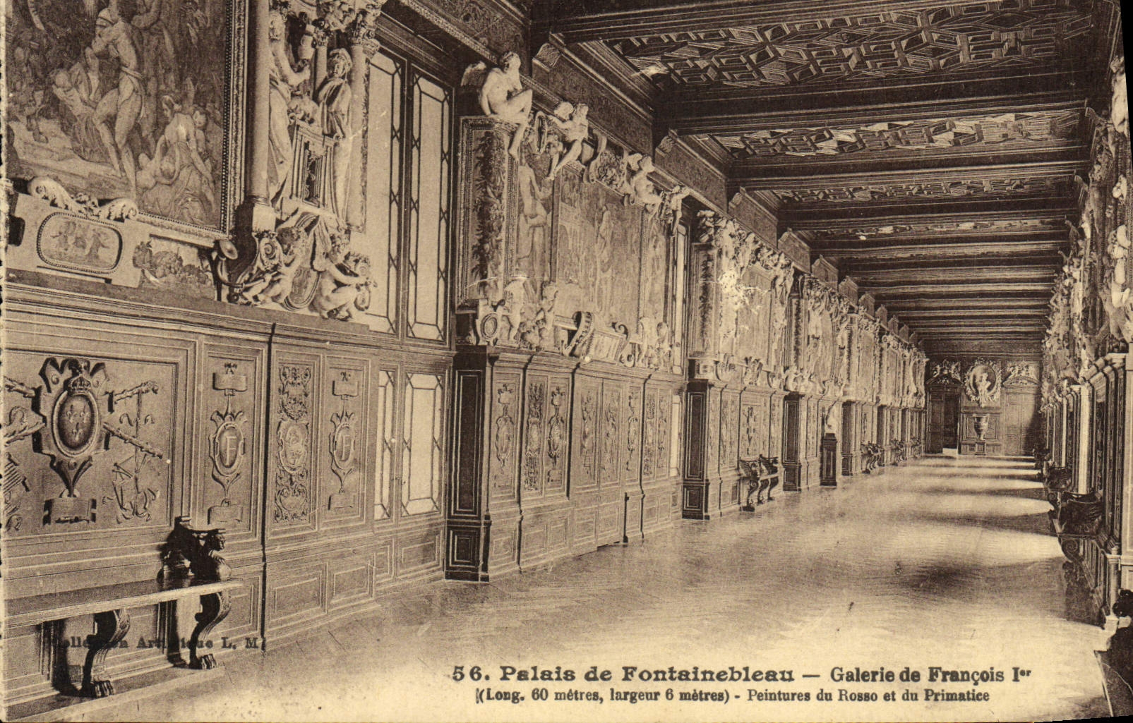 Palast von Fontainebleau — Galerie von François I — Gemälde von Rosso und Primatice