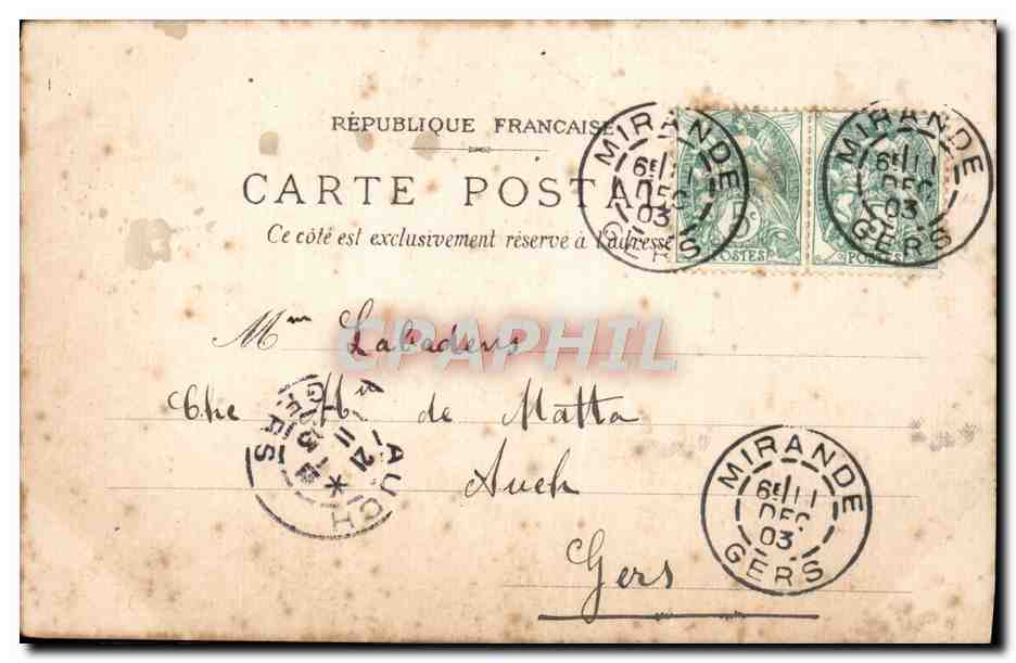 CPA La Chaise A Porteurs — Verso