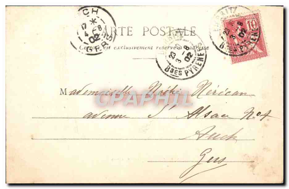 CPA Biarritz Port Des Pecheurs — Verso