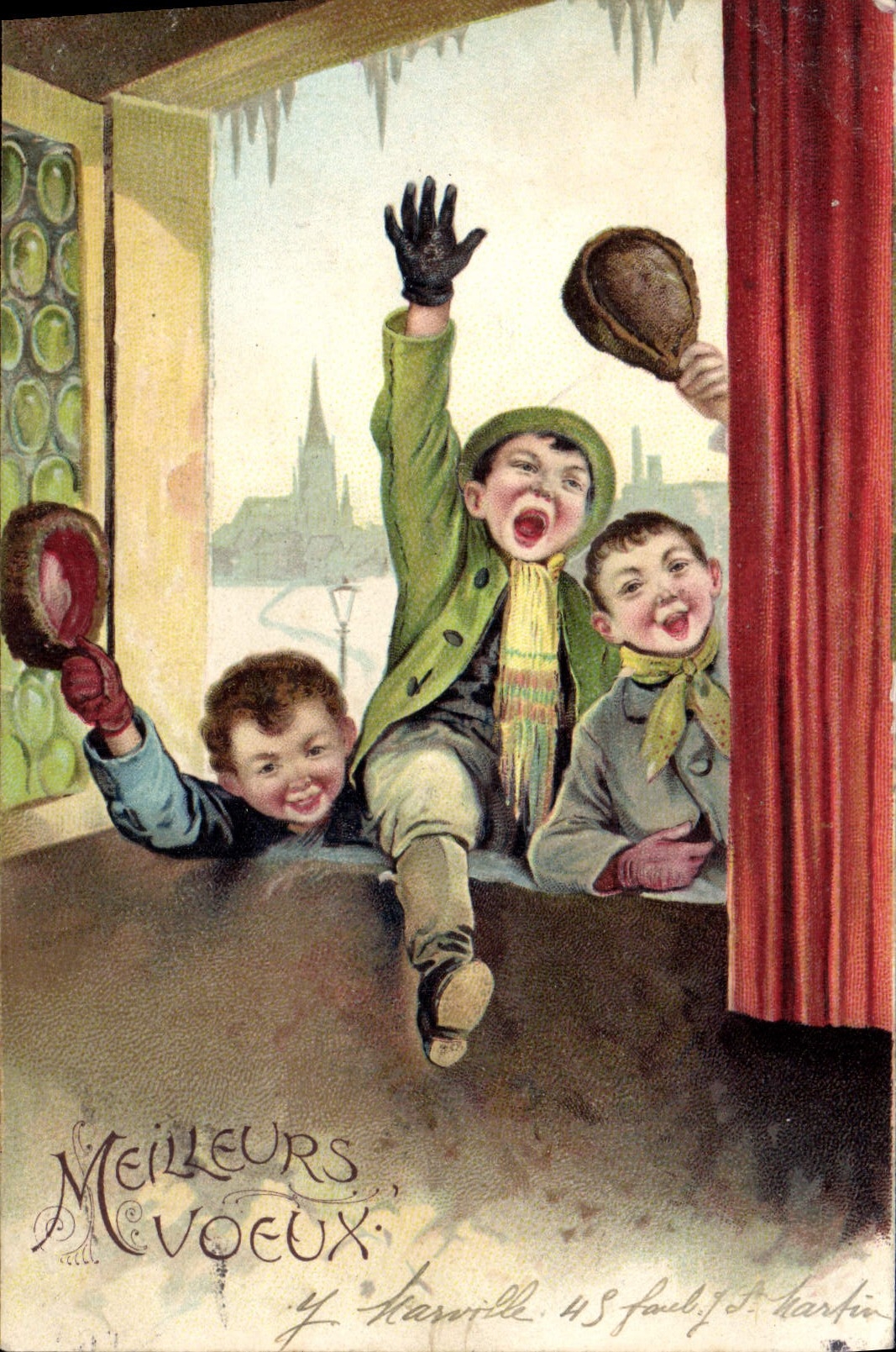 CPA Meilleurs Voeux Enfants