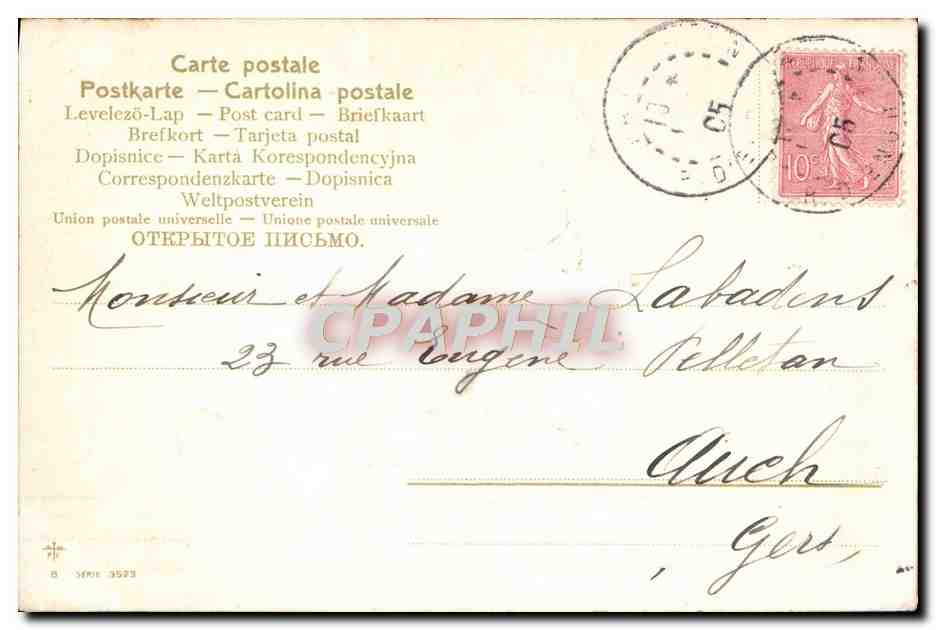 CPA Meilleurs Voeux Enfants — Verso