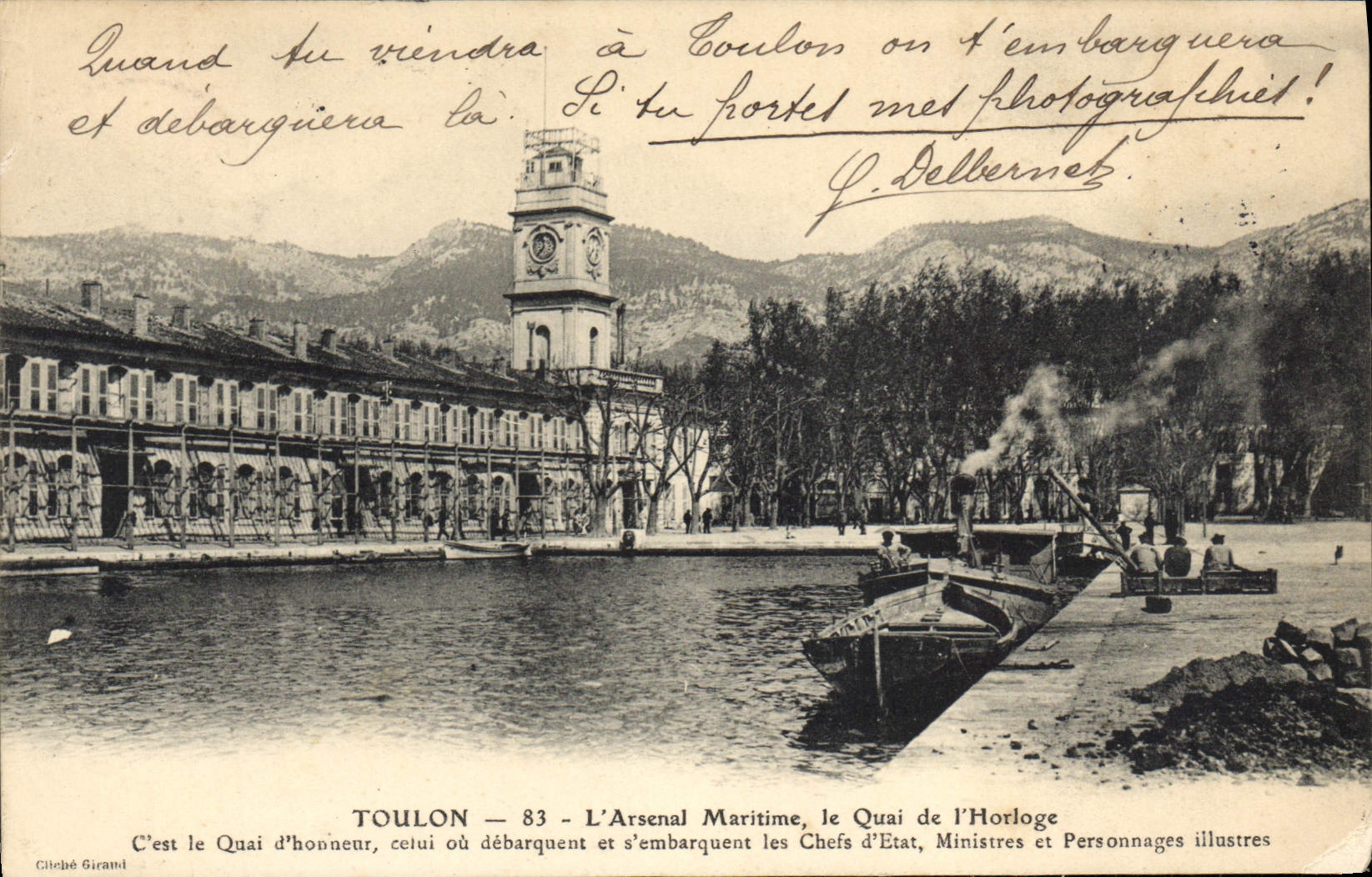 Toulon — 83 — L'Arsenal Maritime, le Quai de l'Horloge — Citébé Girand