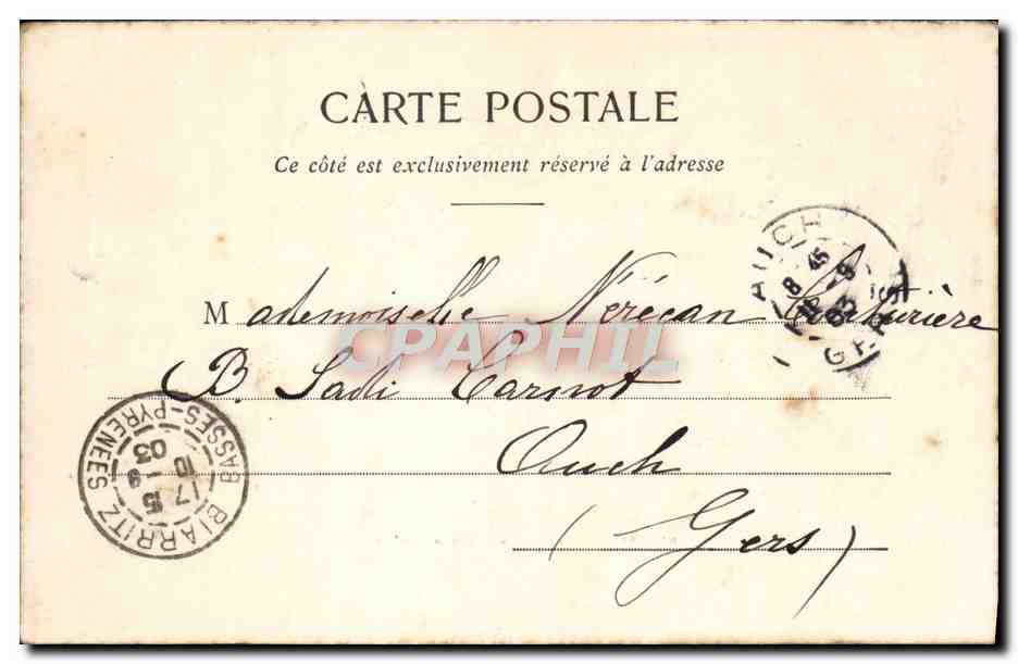 CPA Biarritz Les Deux Casinos — Verso