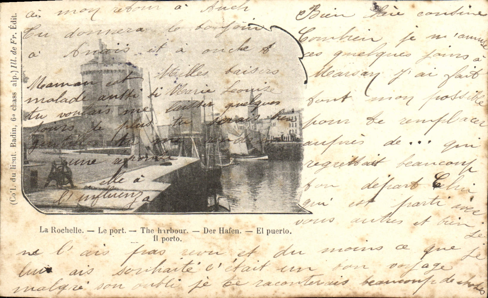 La Rochelle — Le port — éditeur Co.L. du lit. Badin, 6e class. alp.