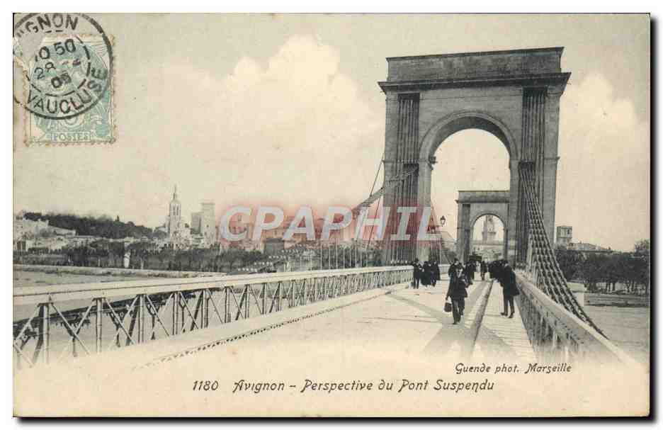 Avignon - Perspective du Pont Suspendu — Guende phot. Marseille, n° 1180