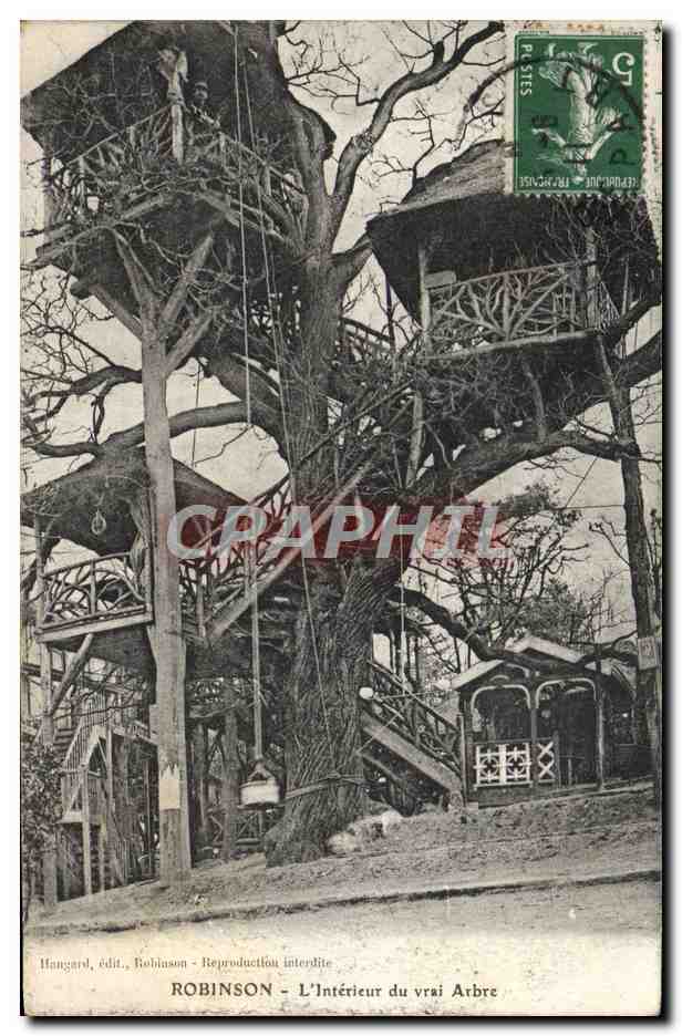 CPA Robinson L'Interieur Du Vrai Arbre