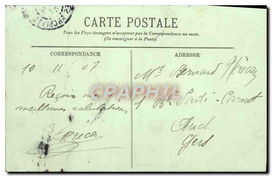 CPA Paris La Rue De La Paix Et Le Boulevard Des Capucines Pris De La Place De I'Opera — Rückseite
