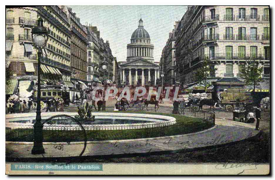 CPA Paris Rue Souflot Et Le Pantheon