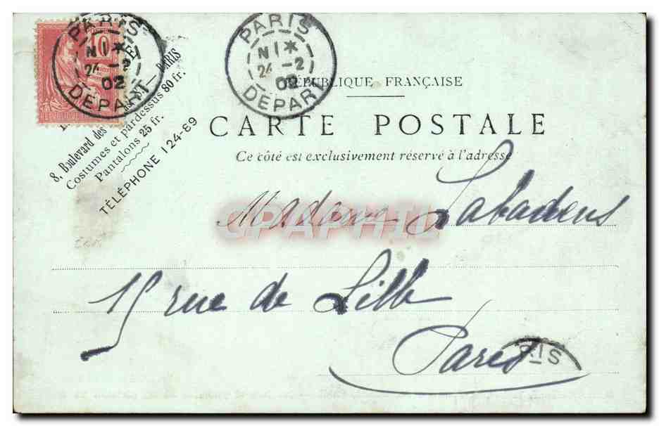 CPA Petit Palais Paris — Rückseite