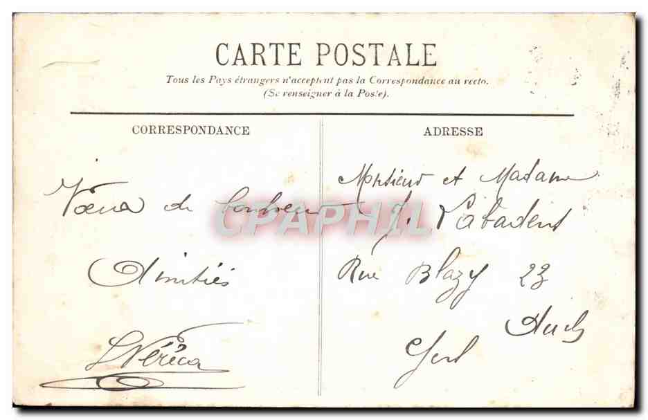 Paris — Le Bois de Boulogne — L'Allée des Érables — LL. — Verso